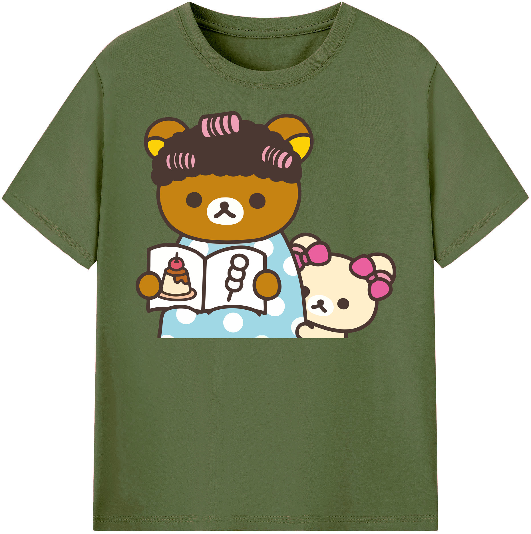 （画像用） リラックマ リラックマ キイロイトリ Rilakkuma Korilakkuma Kiiroitori 綿100％半袖Tシャツ（フロントプリント）